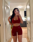 LuxeFit Shorts - Cherry Red